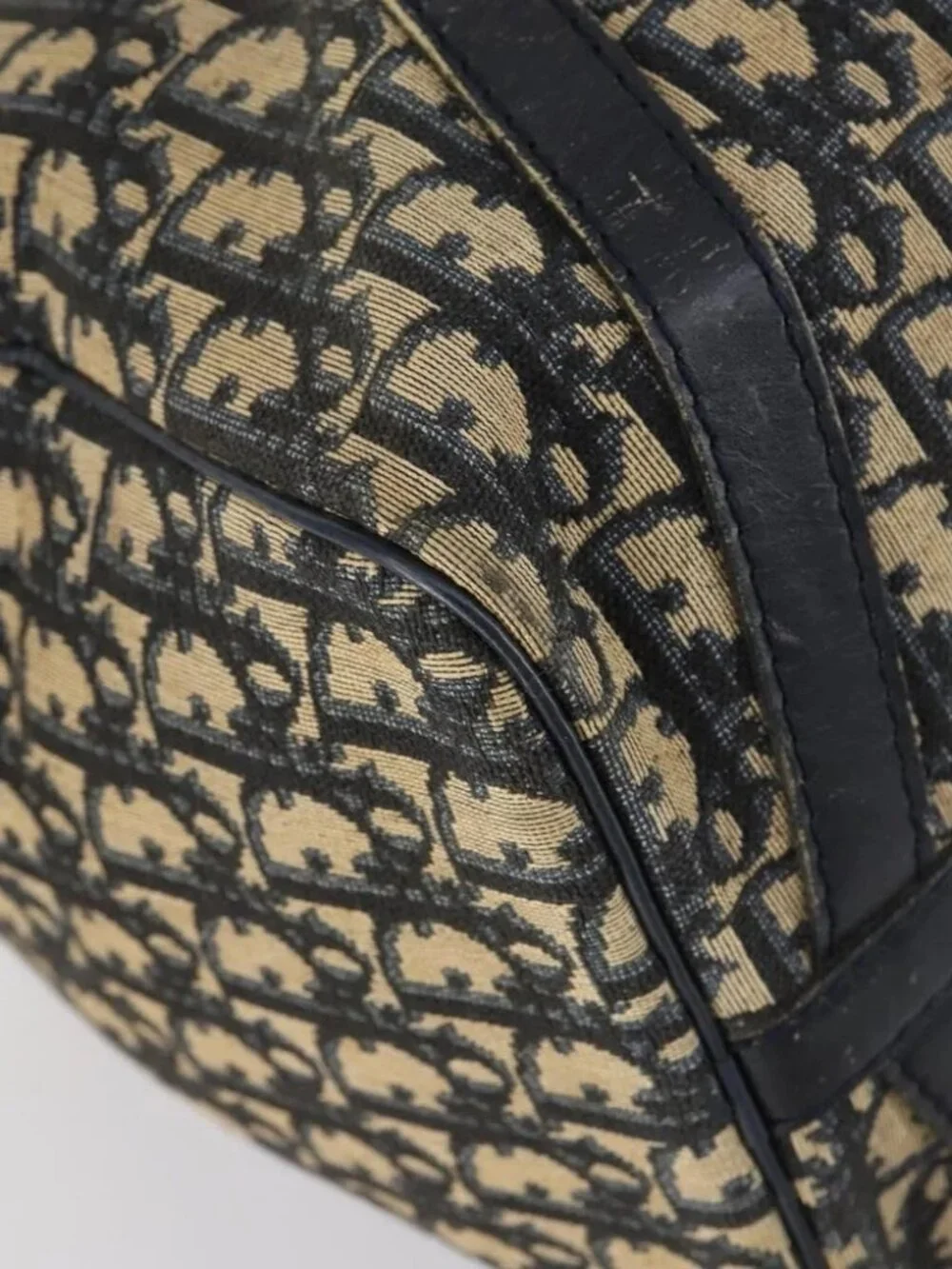 Christian Dior Trotter Canvas Boston Bag Navy Silver - Picture 11 of 15